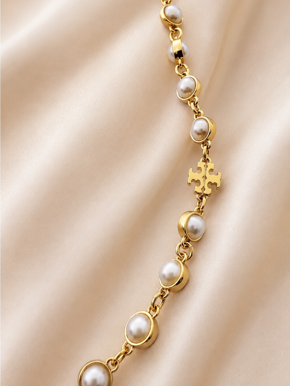 Tory Burch Moondance Goldtone & Imitation Pearl Necklace - Picture 5 of 7